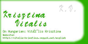 krisztina vitalis business card